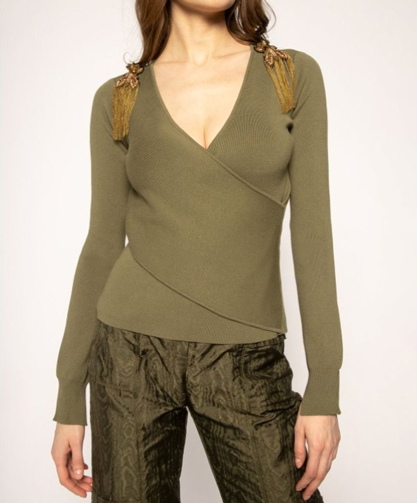 Sweatshirt Patrizia Pepe Olive Green Sweater
