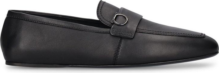 Коричневые лоферы-слипоны из телячьей кожи Salvatore Ferragamo