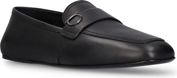 Коричневые лоферы-слипоны из телячьей кожи Salvatore Ferragamo