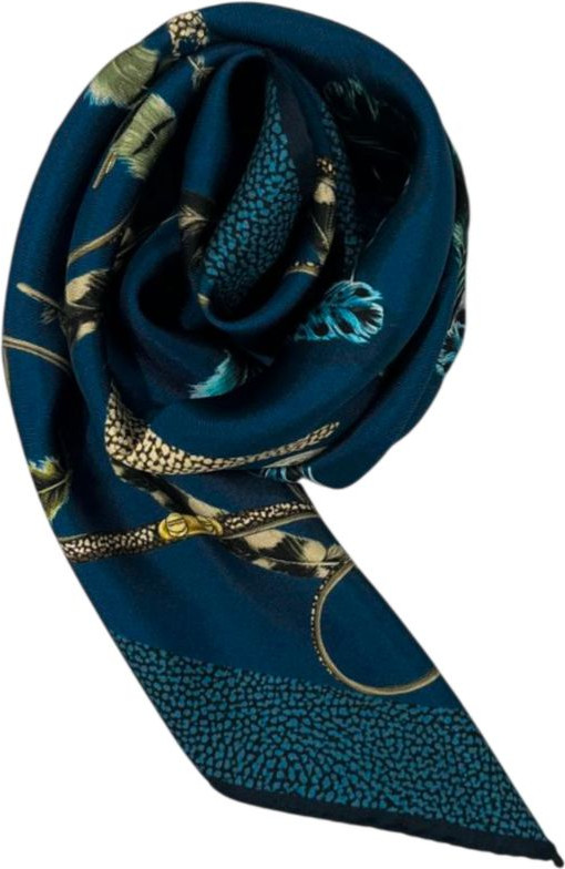Borbonese Blue Silk Scarf