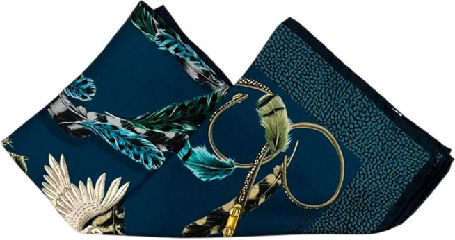 Borbonese Blue Silk Scarf