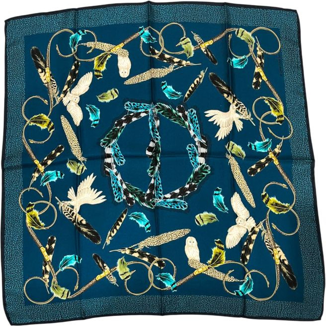 Borbonese Blue Silk Scarf