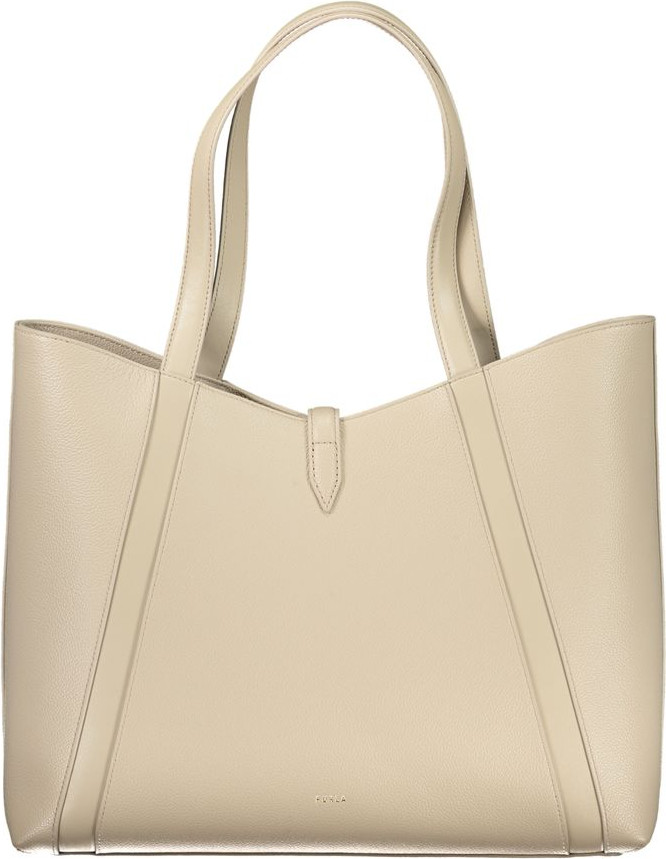 Бежевая кожаная сумка Furla