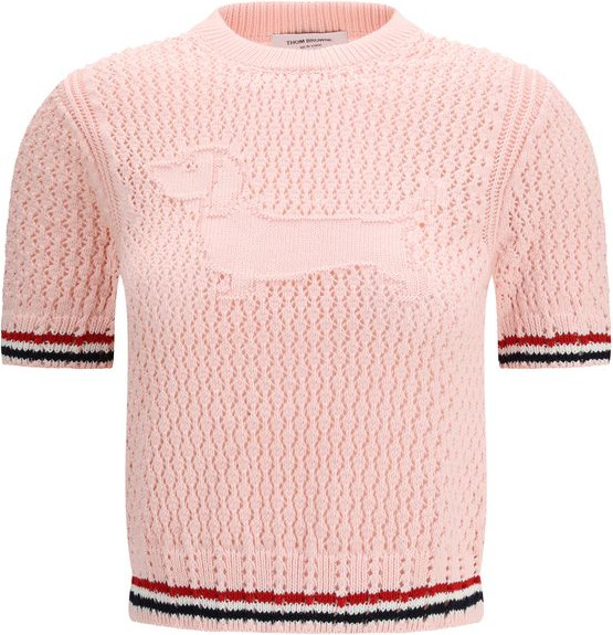 Футболка Thom Browne из розового хлопка