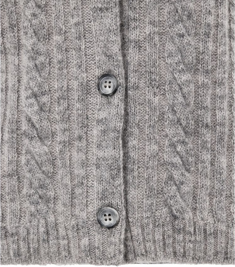 Grauer Wollstrickjacke Gran Sasso