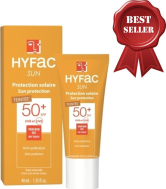 Hyfac Sonnencreme SPF50+ Getönt Dry Touch Gesicht Anti-Pollution