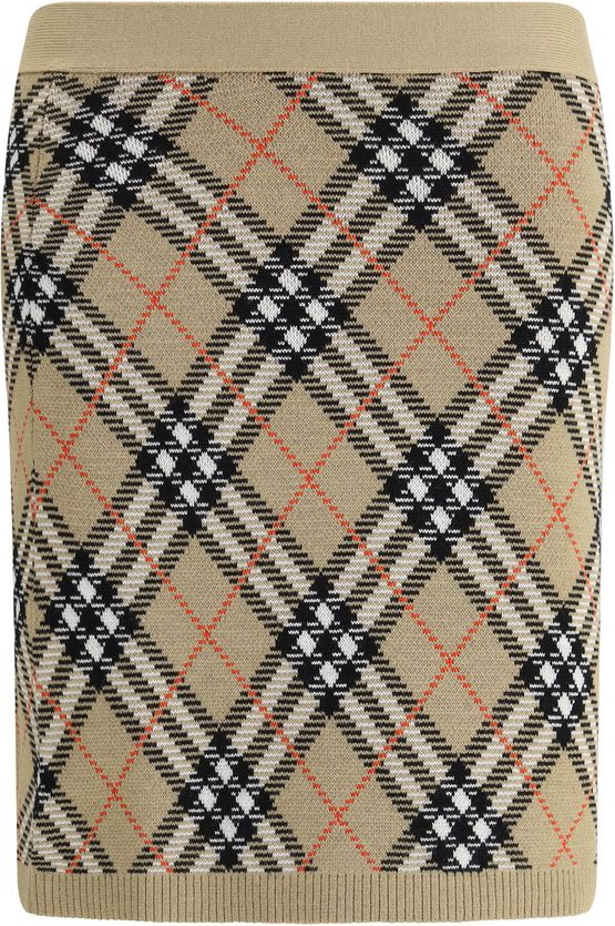 Мини-юбка Burberry из бежевой шерсти