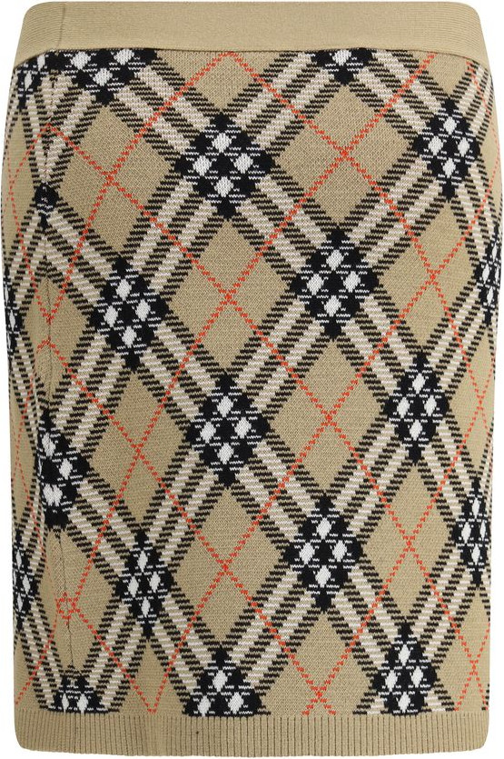 Мини-юбка Burberry из бежевой шерсти