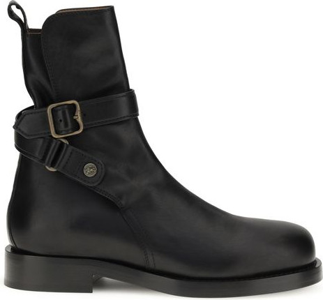 Black Calf Leather Bos Taurus Ankle Boots Burberry