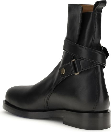 Black Calf Leather Bos Taurus Ankle Boots Burberry