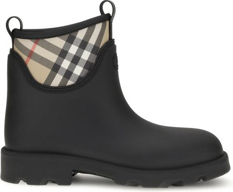 Black Rubber Ankle Boots Burberry