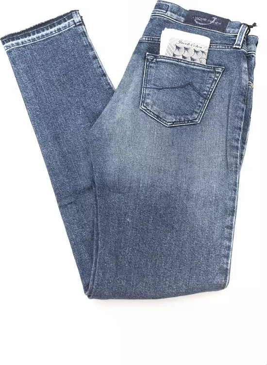 Blue Cotton Slim Fit Jeans