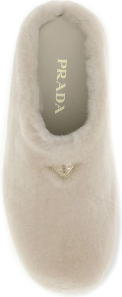 Mules Prada Cream Lamb Ovis Aries Aries