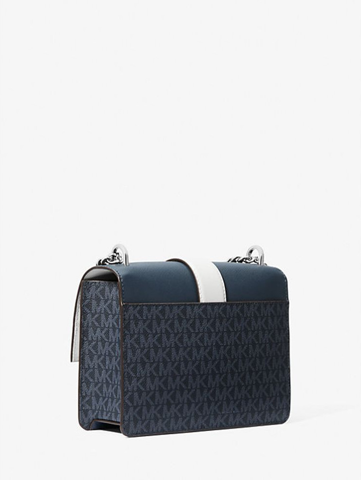 Синяя сумка через плечо Michael Kors из канваса