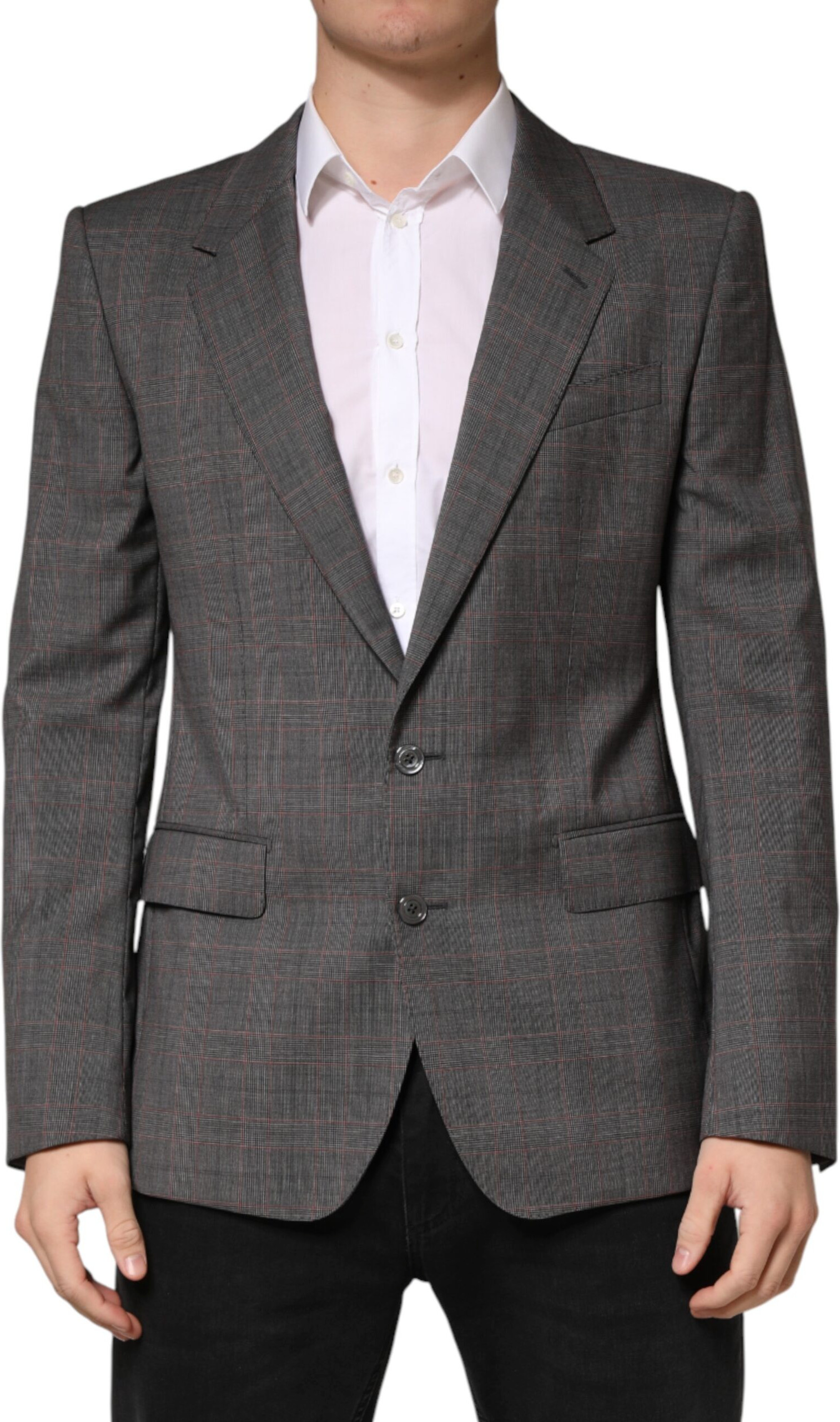Blazer Dolce & Gabbana Gray Wool Single Breasted 2 Button