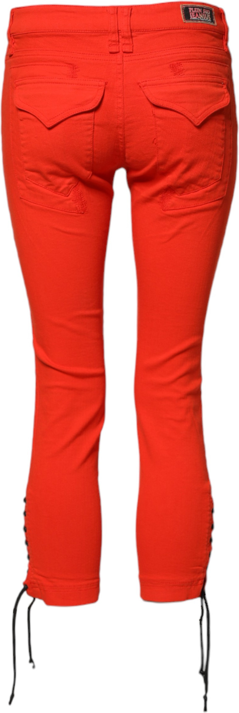 Rote Mid Waist Skinny Cropped Hosenjeans von Plein Sud