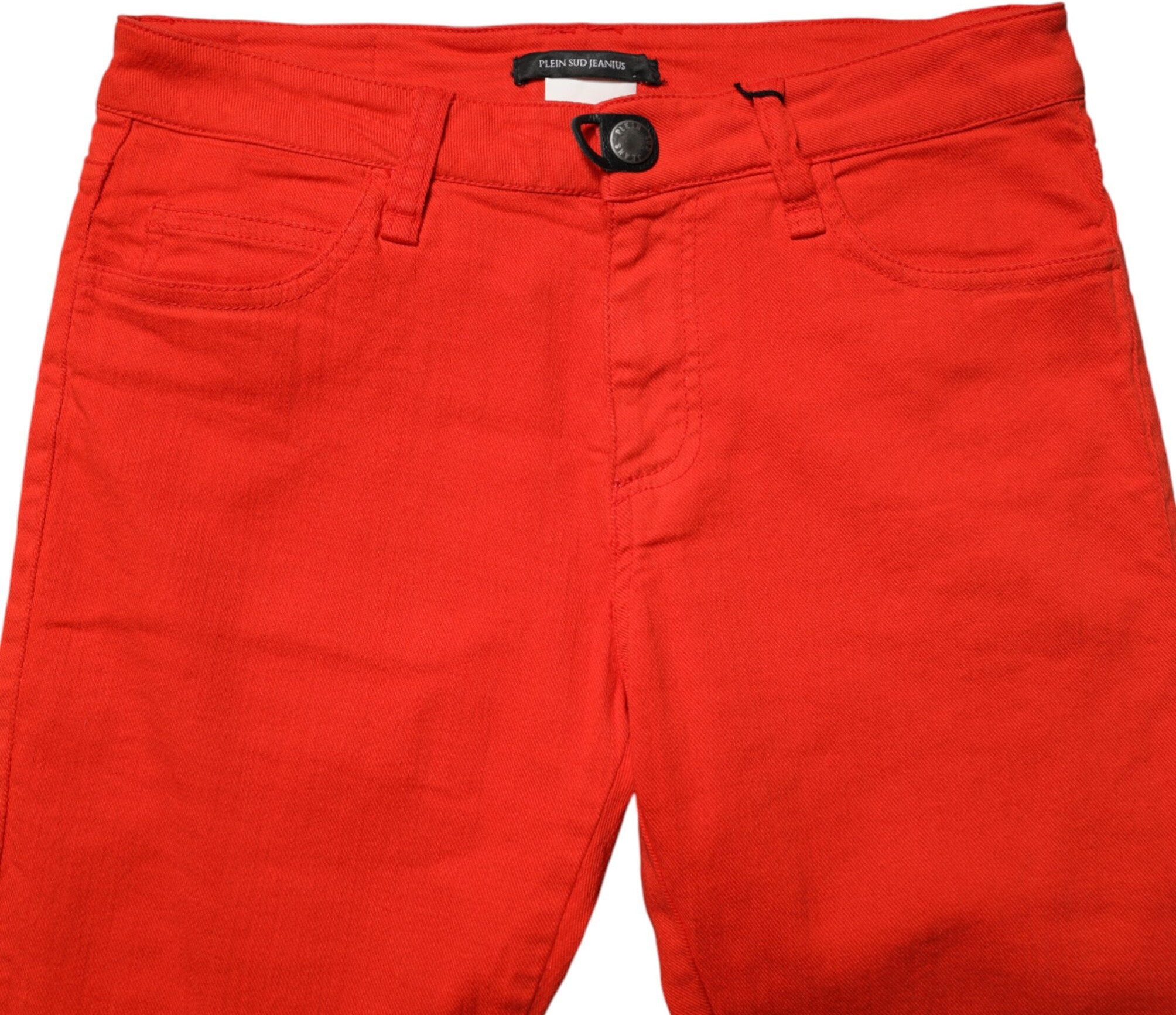 Rote Mid Waist Skinny Cropped Hosenjeans von Plein Sud