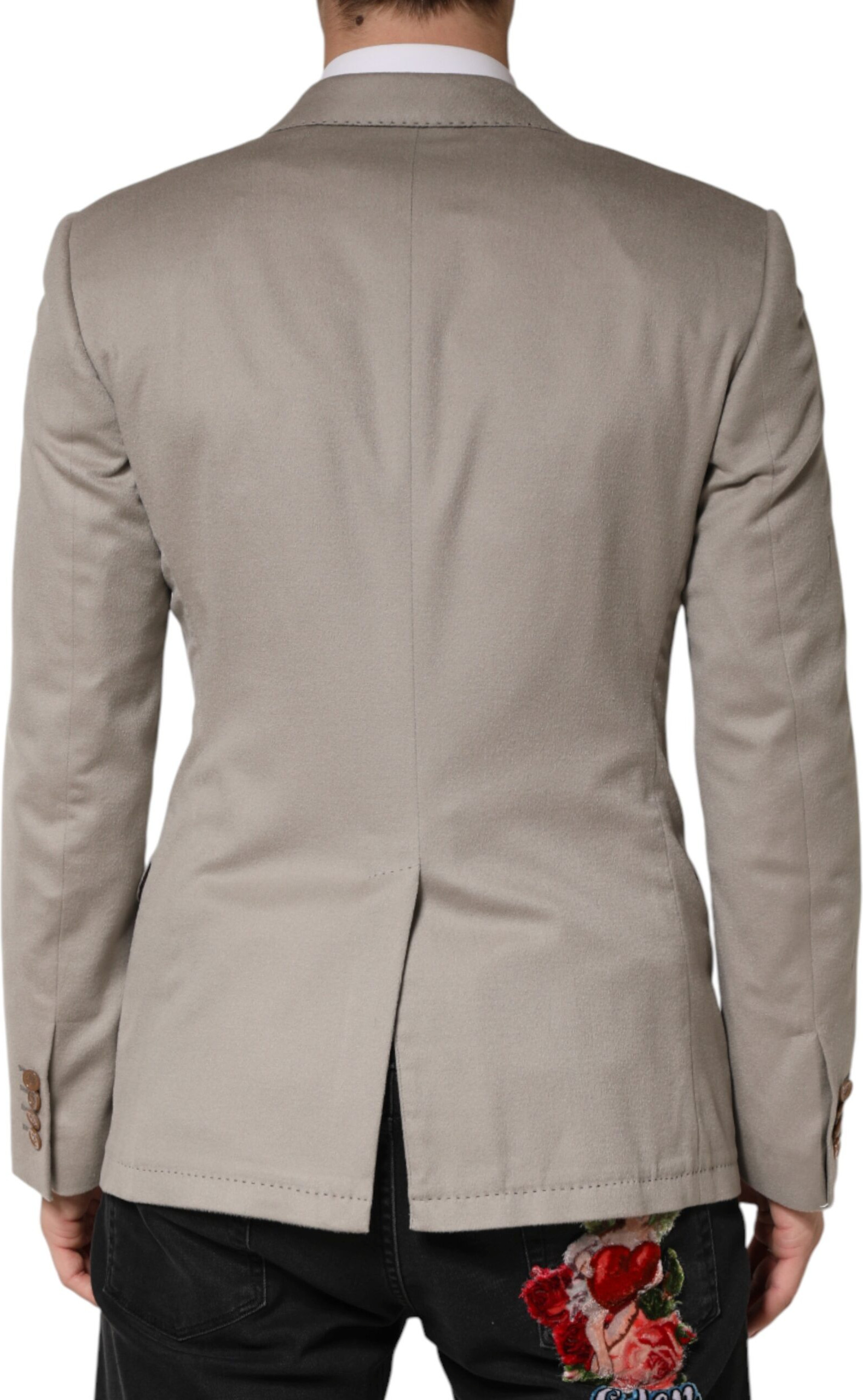 Gray Cashmere Single Breasted Jacket Blazer Dolce & Gabbana