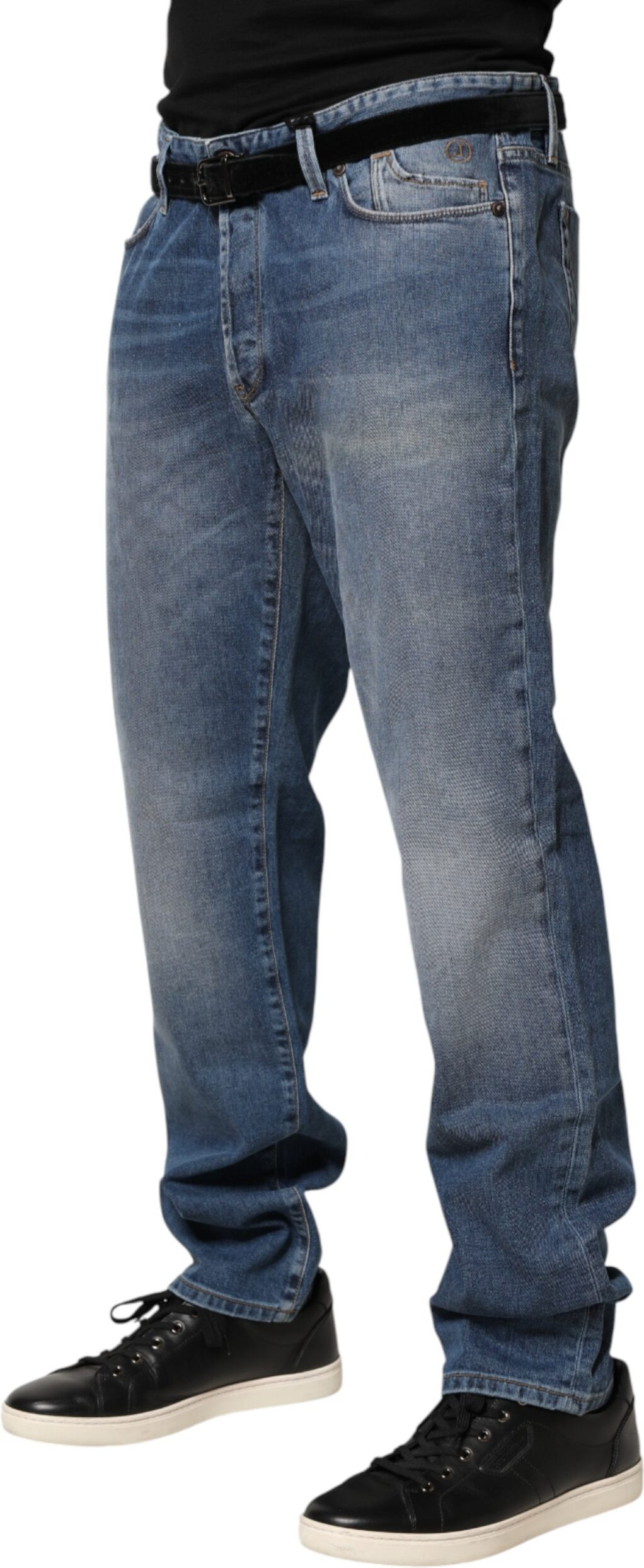 Jeans Jeans Blue Washed Mid Waist Straight