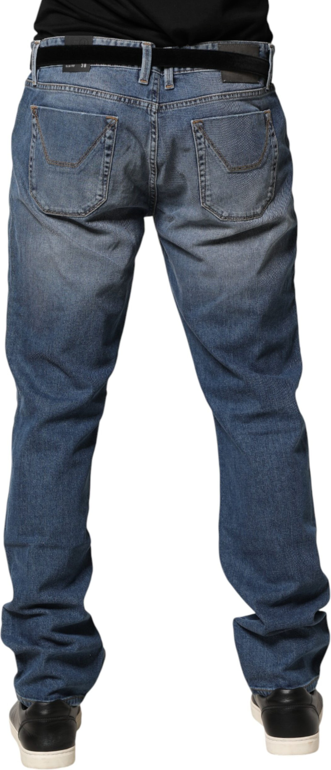 Jeans Jeans Blue Washed Mid Waist Straight