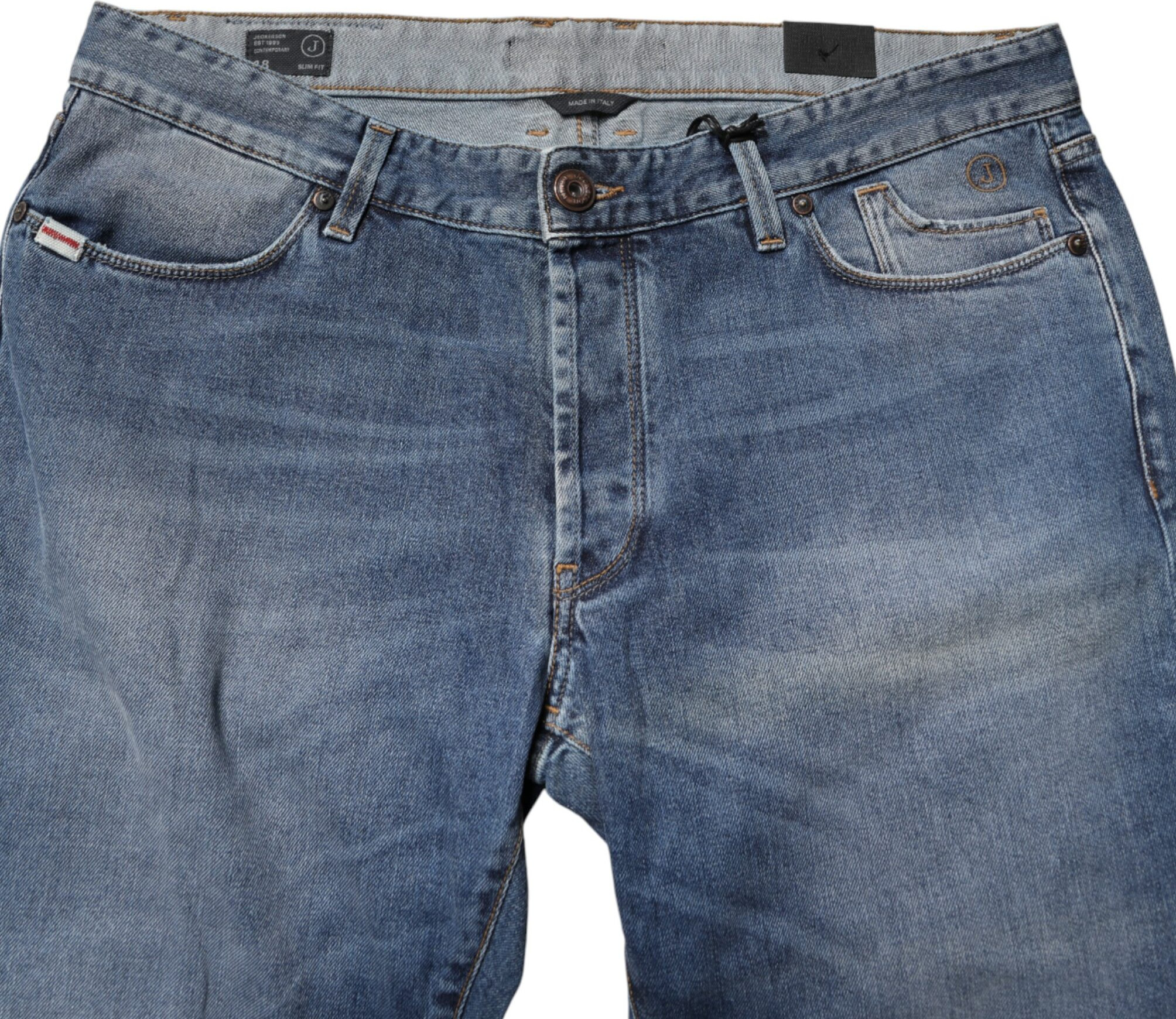 Jeans Jeans Blue Washed Mid Waist Straight