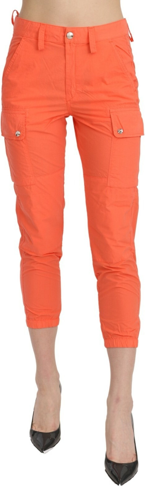 Stoffhose CYCLE Baumwolle Orange High Waist Skinny Cropped