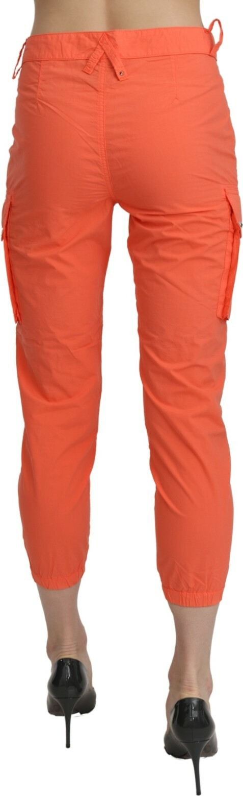 Trouser Pants CYCLE Cotton Orange High Waist Skinny Cropped