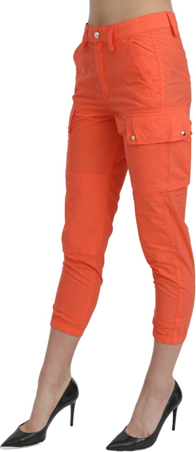 Trouser Pants CYCLE Cotton Orange High Waist Skinny Cropped