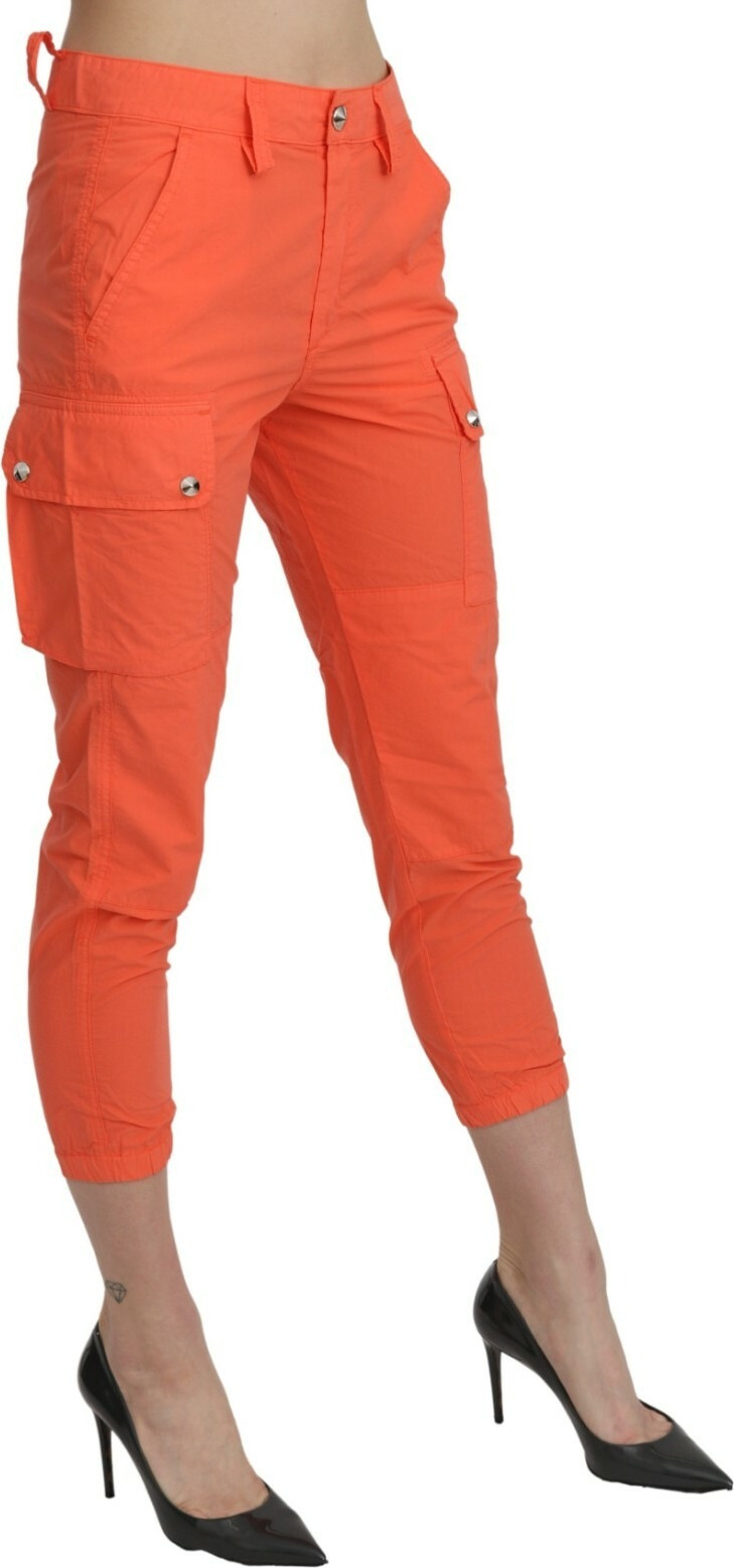 Trouser Pants CYCLE Cotton Orange High Waist Skinny Cropped