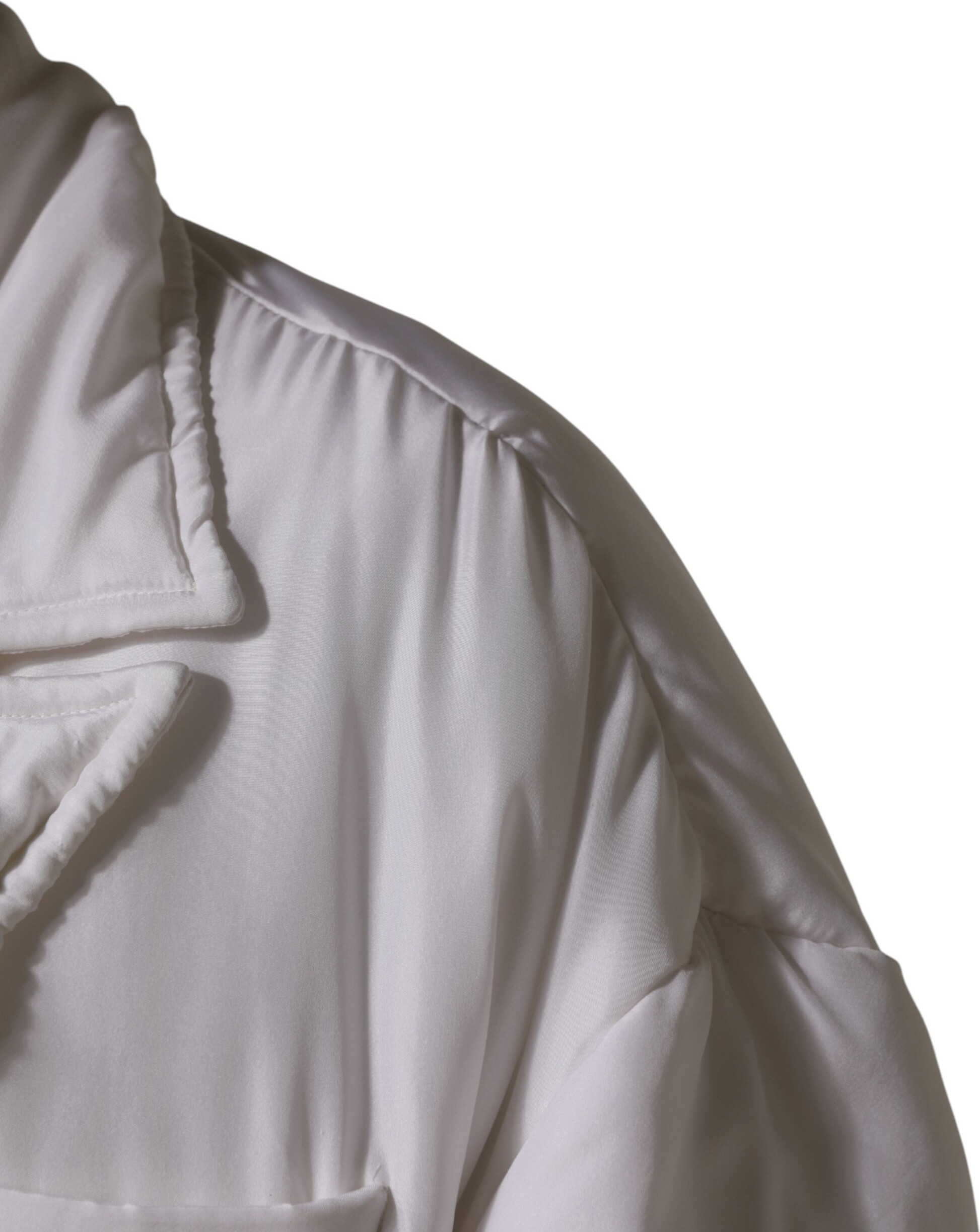 White Silk Padded Parka Jacket Dolce & Gabbana
