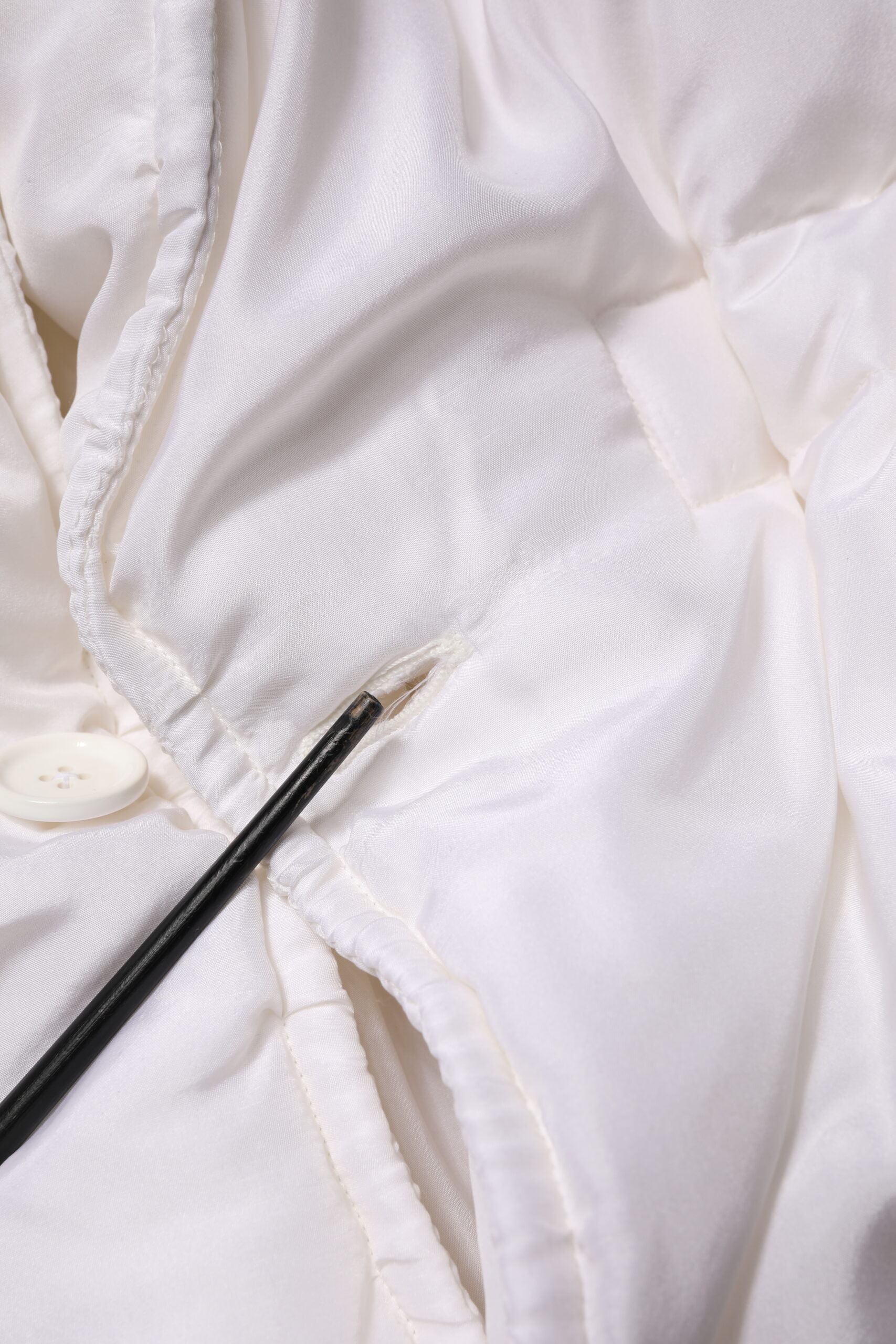 White Silk Padded Parka Jacket Dolce & Gabbana