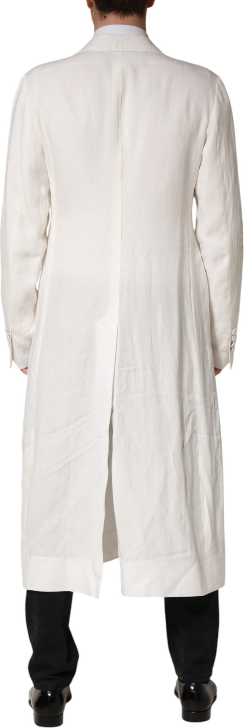 White Double Breasted Men Trench Coat Jacket Dolce & Gabbana