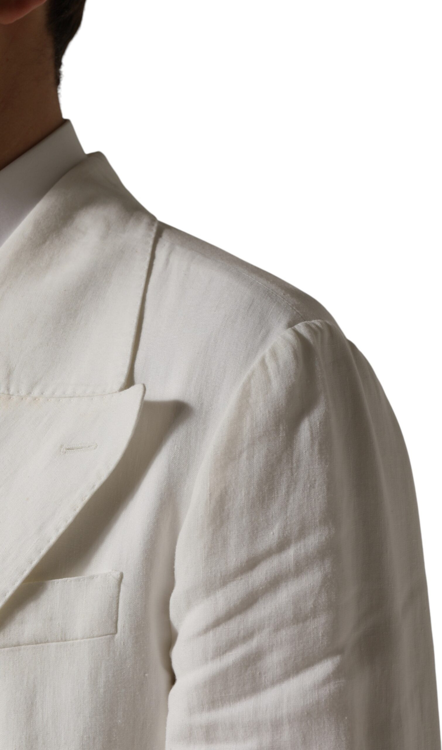 White Double Breasted Men Trench Coat Jacket Dolce & Gabbana