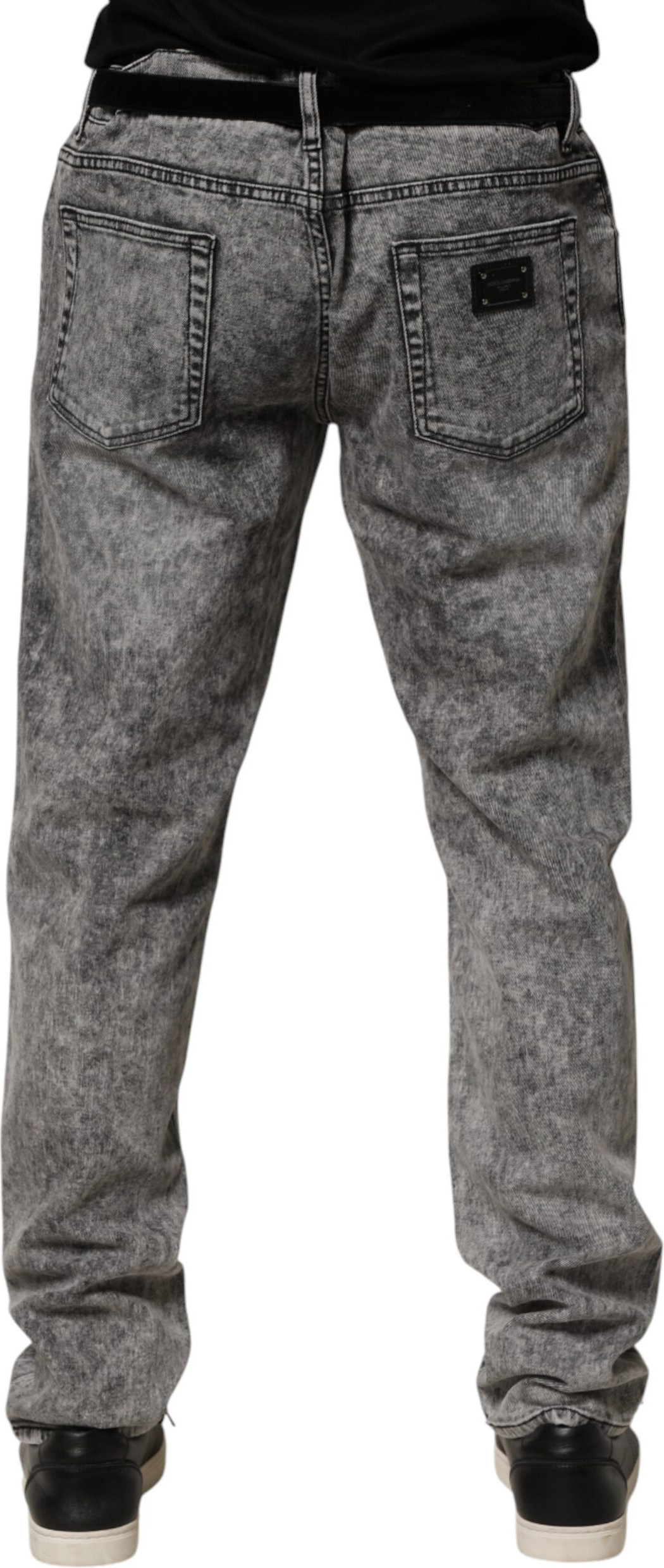 Dolce & Gabbana Gray Cotton Straight Leg Denim Trouser Jeans