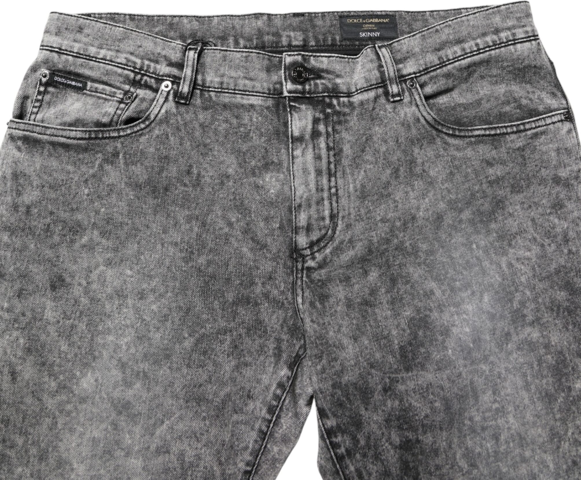 Dolce & Gabbana Gray Cotton Straight Leg Denim Trouser Jeans