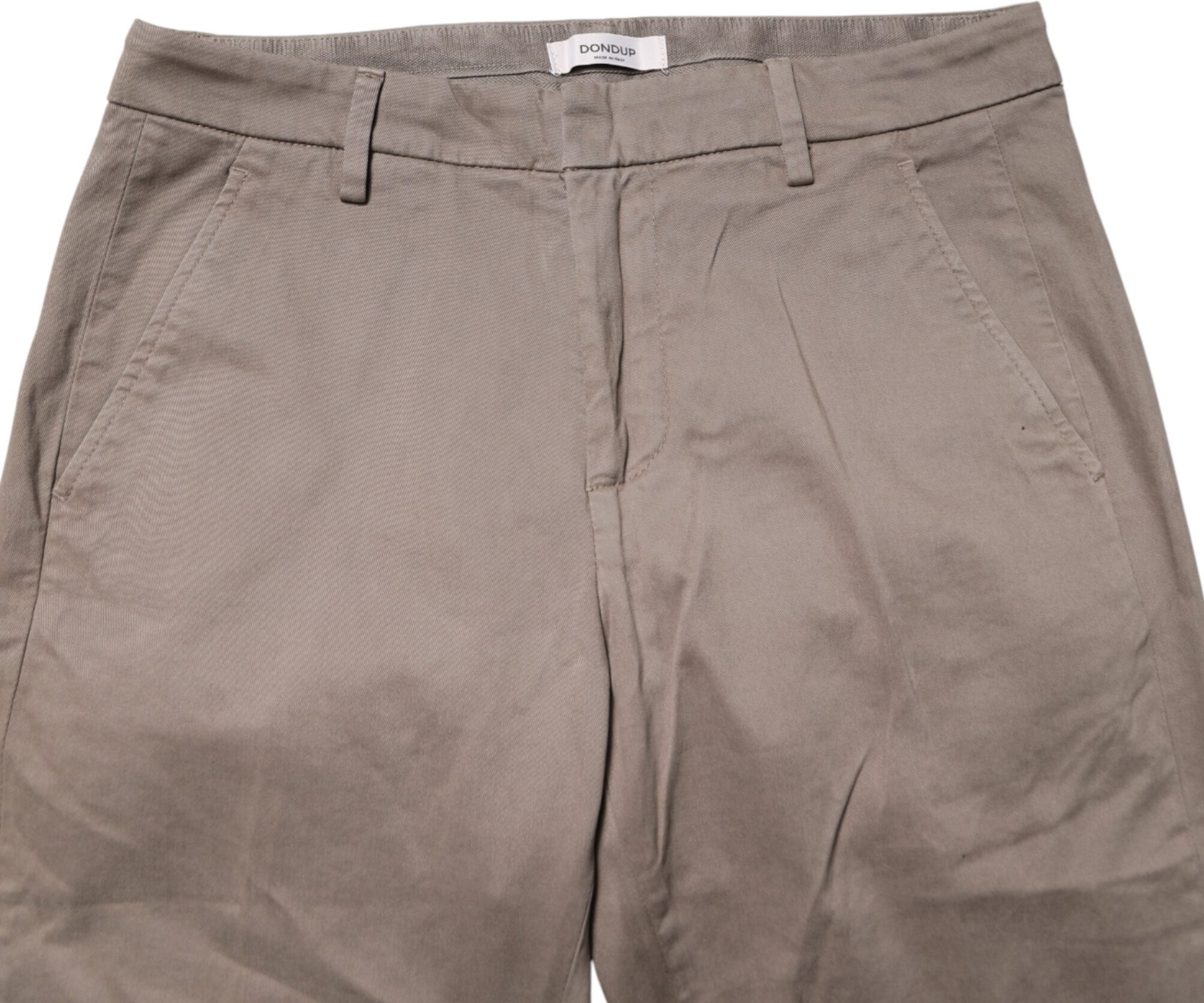 Cotton Stretch Straight Chino Trouser Brown by Dondup