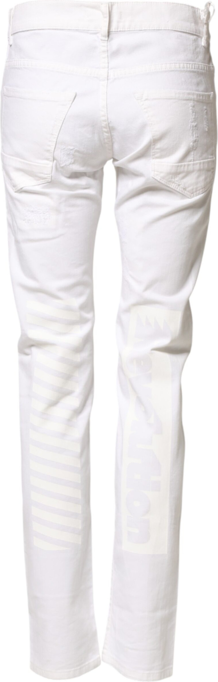White Cotton Stretch Skinny Denim Jeans Daniele Alessandrini