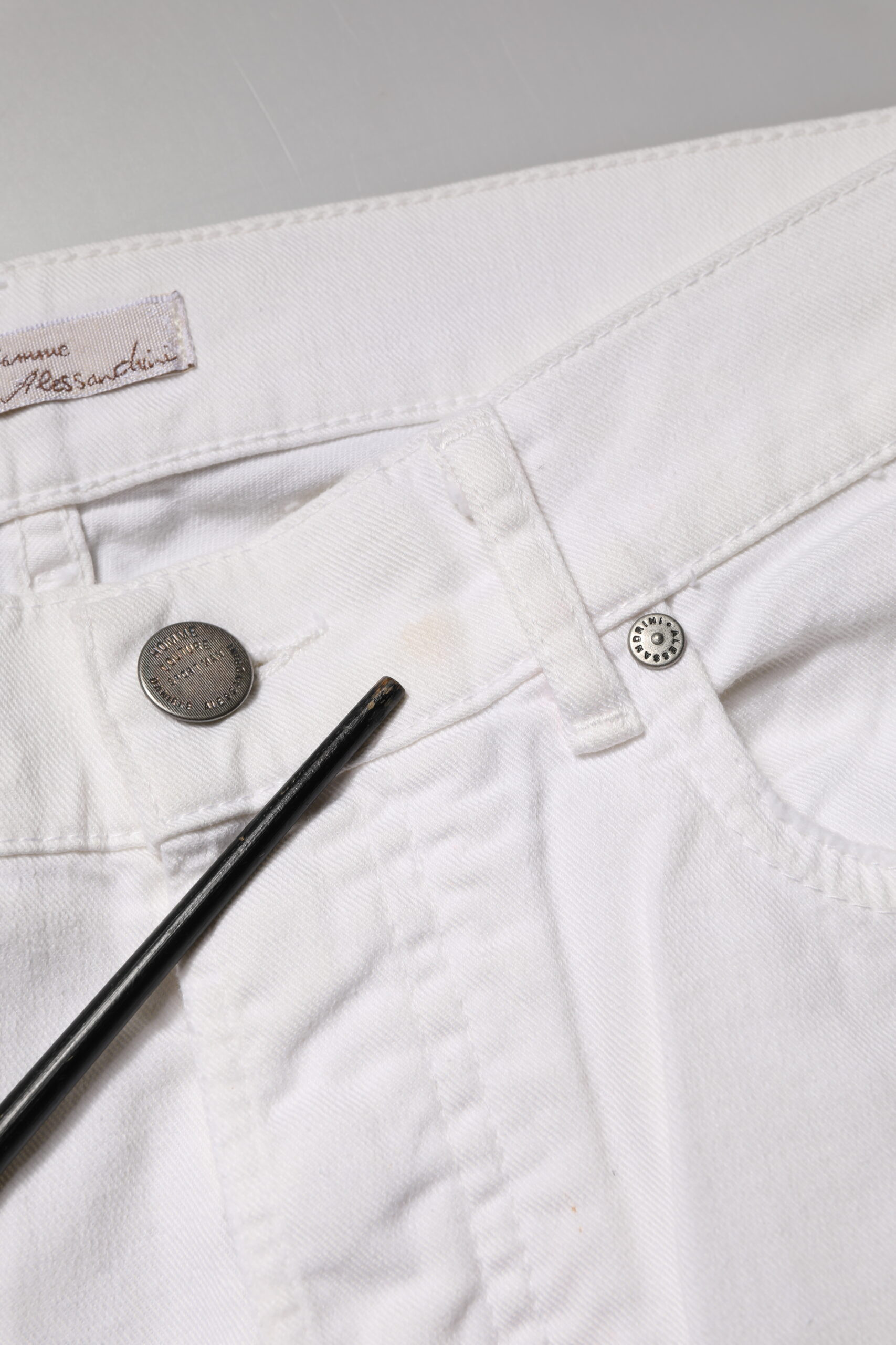 White Cotton Stretch Skinny Denim Jeans Daniele Alessandrini