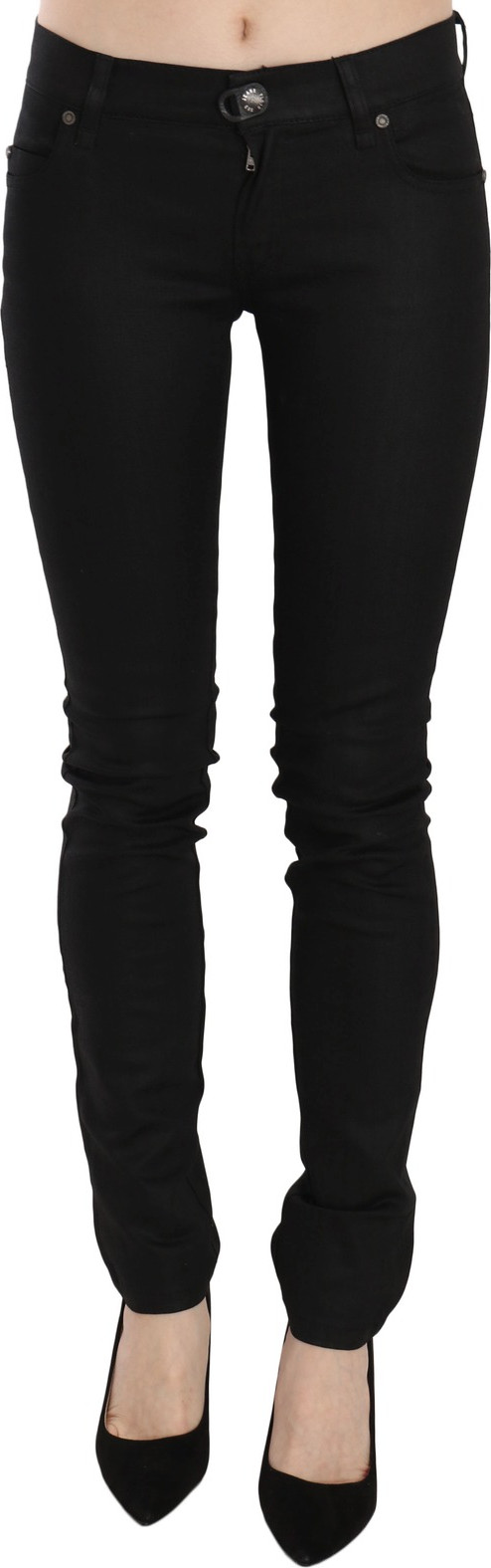 Jeans Plein Sud Cotton Black Mid Waist Skinny Denim