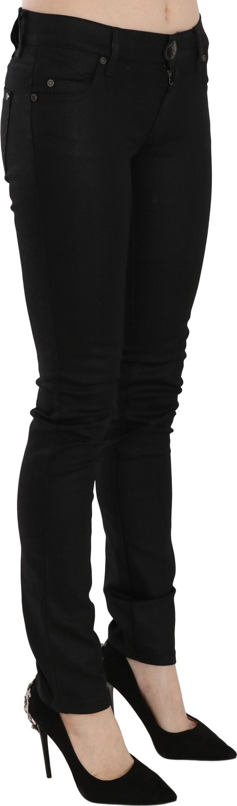 Jeans Plein Sud Cotton Black Mid Waist Skinny Denim