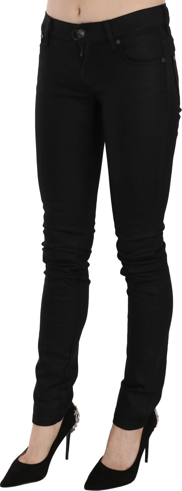Jeans Plein Sud Cotton Black Mid Waist Skinny Denim