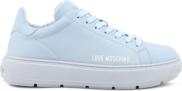 Кроссовки Moschino Синие кожаные низкие кроссовки