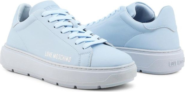Кроссовки Moschino Синие кожаные низкие кроссовки