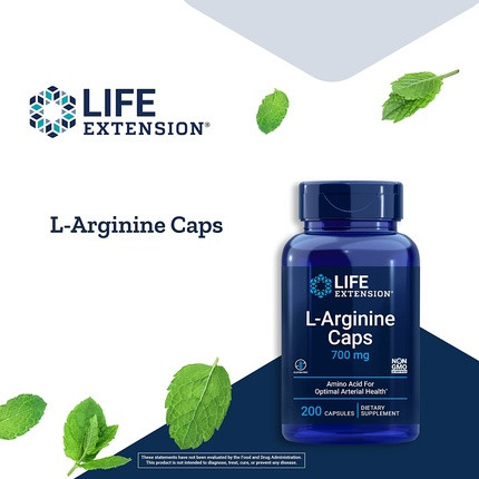 L-Arginin 700mg 200 vegane Kapseln Life Extension