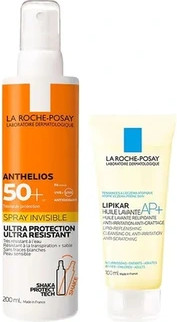 La Roche-Posay Anthelios Sunscreen Spf 50 And Lipikar Cleansing Oil Ap Antiredness