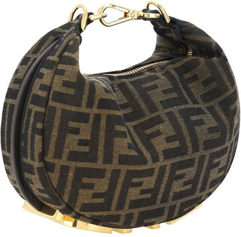 Brown Fabric Shoulder Bag Fendi
