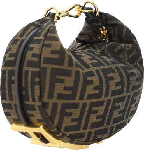 Brown Fabric Shoulder Bag Fendi