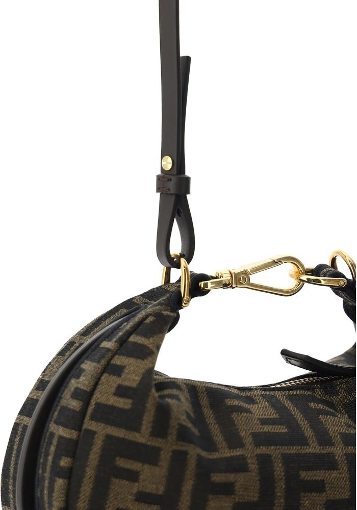 Brown Fabric Shoulder Bag Fendi