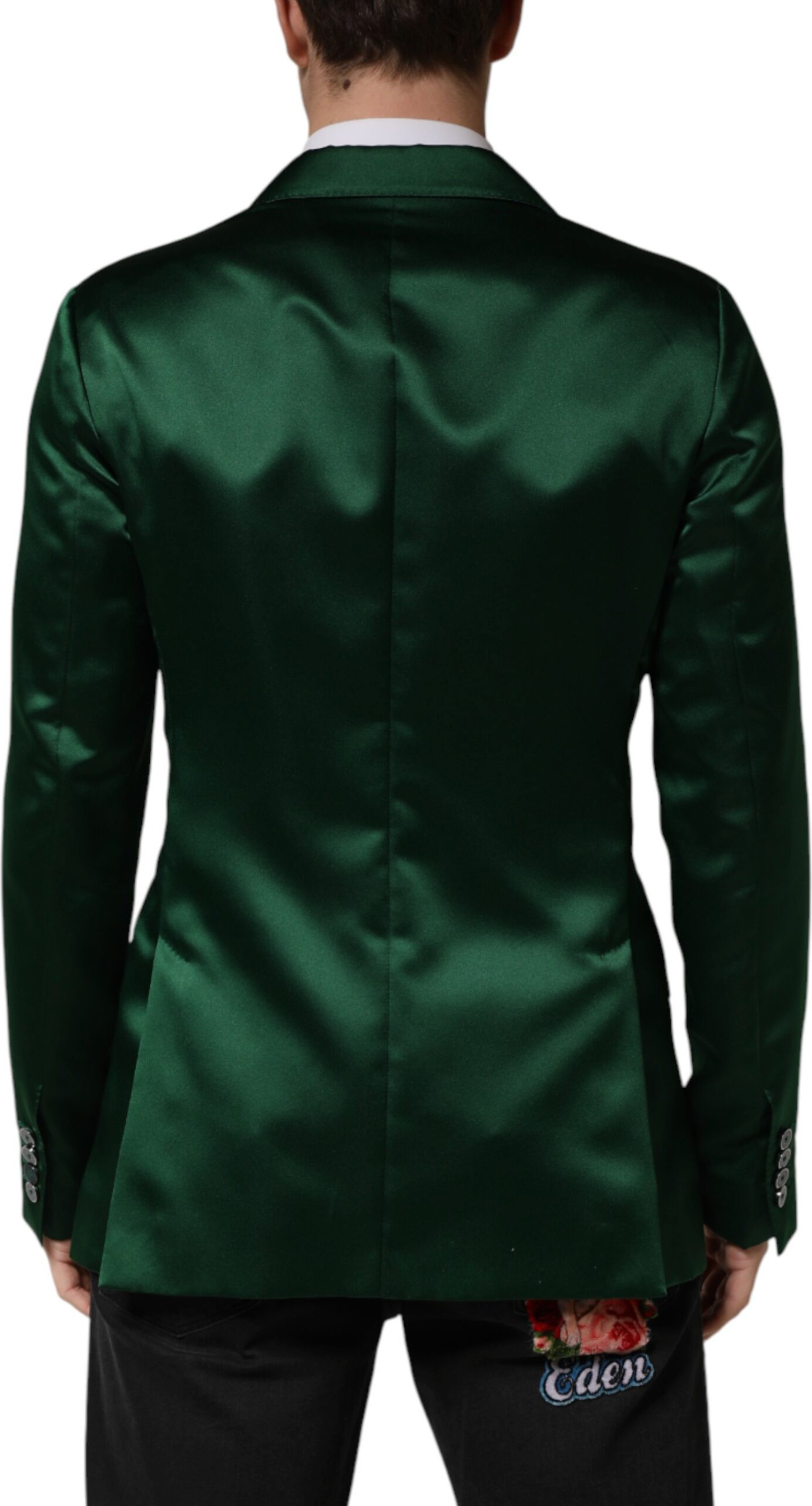 Sakko Blazer Dolce & Gabbana Grün Satin Zweireihig
