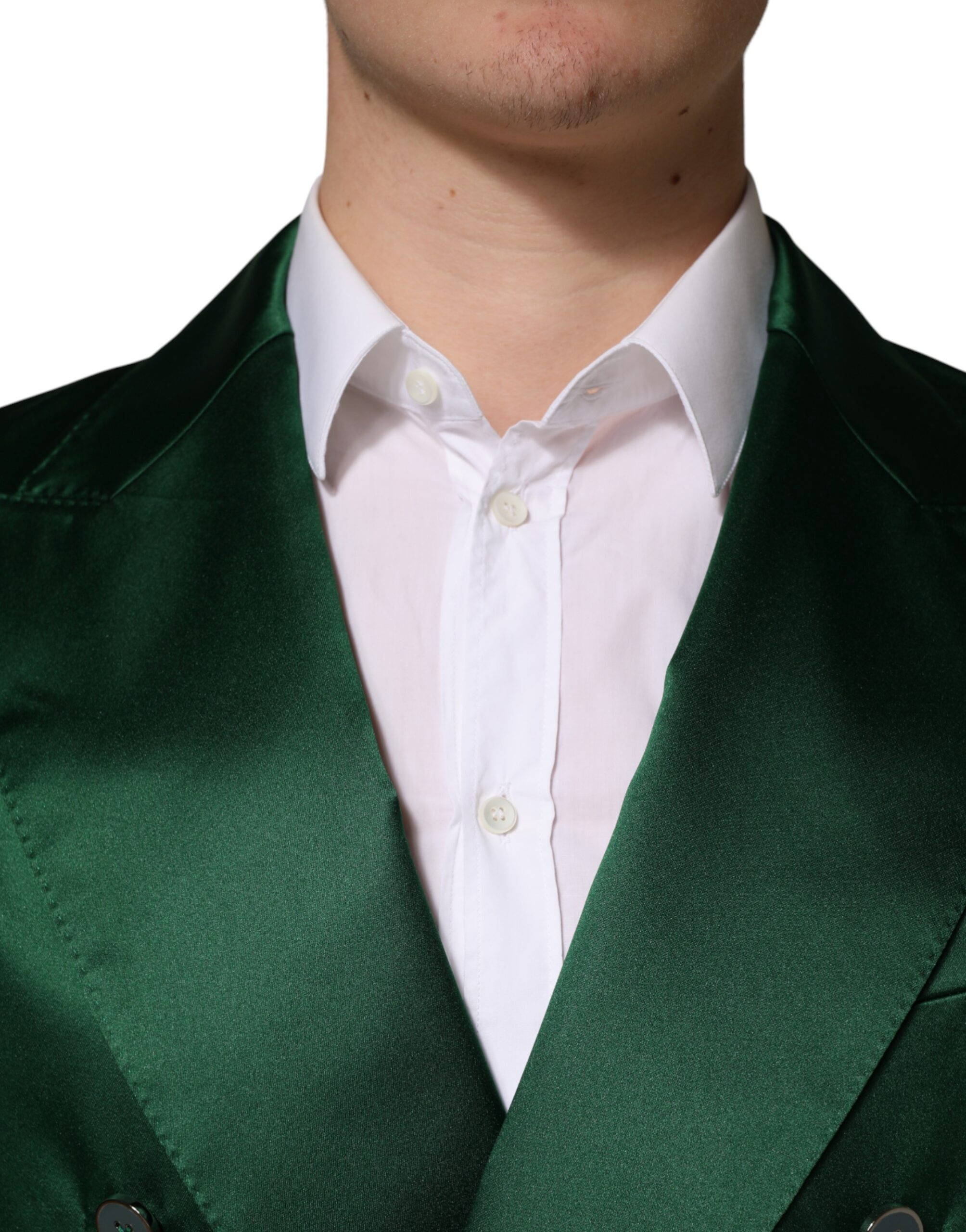 Sakko Blazer Dolce & Gabbana Grün Satin Zweireihig
